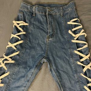 Tie up jeans